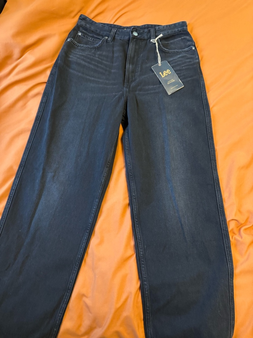 Lee Black Cotton Wide-Leg Jeans Vintage Mod